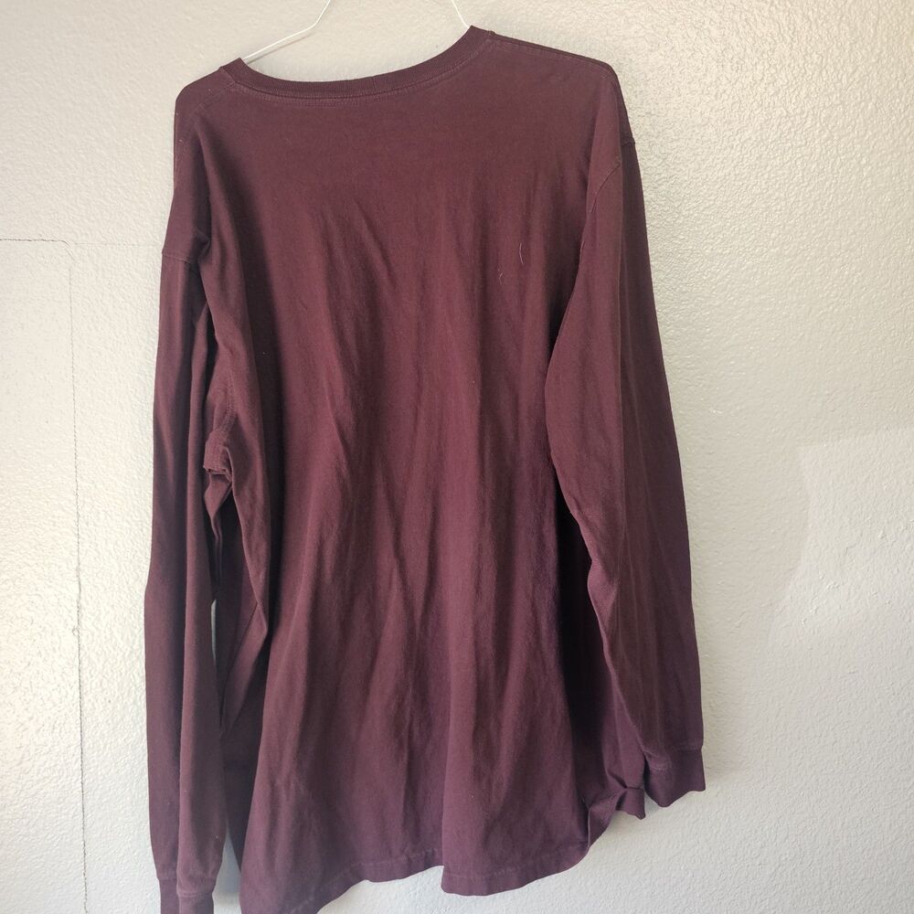 Carhartt K126 Basic Long Sleeve Pocket T Shirt Mens 2XLT Burgundy Gorpcore S580 - Picture 3 of 8